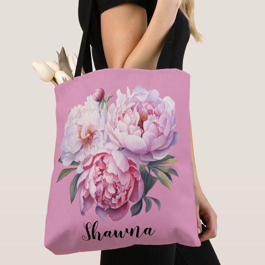 Elegant Blush Pink Waterverf Floral Bridesmaid Tote Bag
