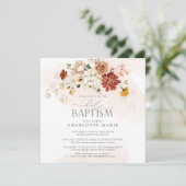 Elegant Blush Pink Waterverf Floral Girl Baptisme Kaart (Staand voorkant)