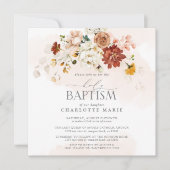 Elegant Blush Pink Waterverf Floral Girl Baptisme Kaart (Voorkant)