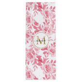 Elegant Blush Pink Waterverf Floral Gold Monogram Wijn Cadeautas (Achterkant)