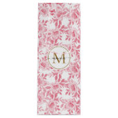 Elegant Blush Pink Waterverf Floral Gold Monogram Wijn Cadeautas (Voorkant)