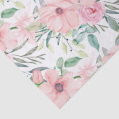 Elegant Blush Pink Waterverf Floral Leaves White Tissuepapier (Detail)