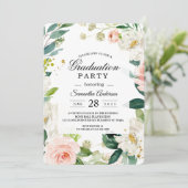 Elegant Blush Pink Waterverf Floral Lijst Kaart (Staand voorkant)