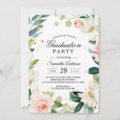 Elegant Blush Pink Waterverf Floral Lijst Kaart (Voorkant)