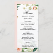 Elegant Blush Pink Waterverf Floral Lijst Menu (Voorkant / Achterkant)