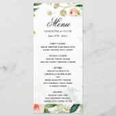 Elegant Blush Pink Waterverf Floral Lijst Menu (Voorkant)