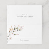 Elegant Blush Pink Waterverf Floral Plaatskaartje (Buitenkant ongevouwen)