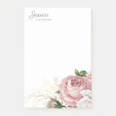 Elegant Blush Pink Waterverf Floral Post-it® Notes (Voorkant)