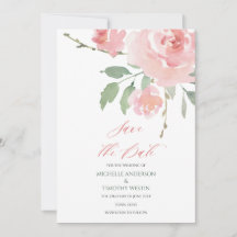 Elegant Blush Pink Waterverf Floral