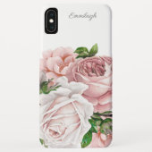 Elegant Blush Pink Waterverf Floral Script Case-Mate iPhone Case (Achterkant)