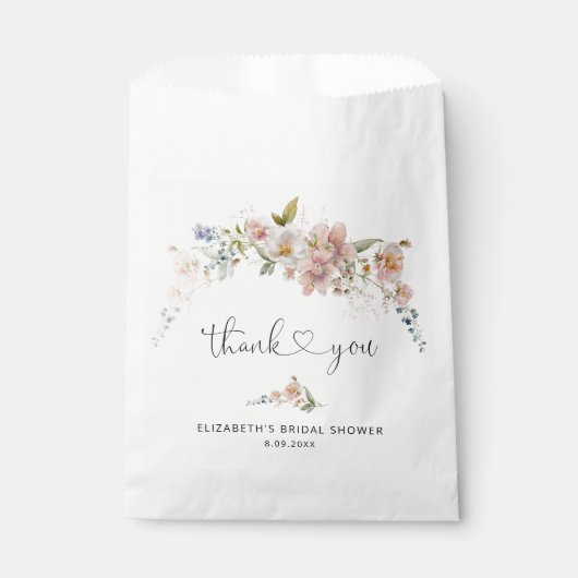Elegant Blush Pink Waterverf Floral Vrijgezellenfe Bedankzakje (Voorkant)