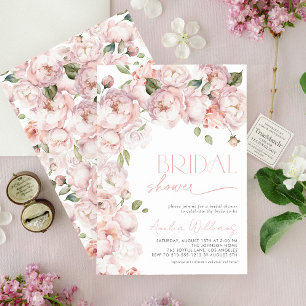 Elegant Blush Pink Waterverf Floral Vrijgezellenfe Kaart