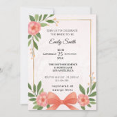 Elegant Blush Pink Waterverf Floral Vrijgezellenfe Kaart (Voorkant)