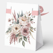 Elegant Blush Pink Waterverf Floral Wedding Bedankdoosjes (Achterkant)