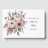 Elegant Blush Pink Waterverf Floral Wedding Gastenboek (Voorkant)