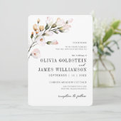 Elegant Blush Pink Waterverf Floral Wedding Kaart (Staand voorkant)