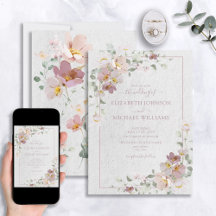 Elegant Blush Pink Waterverf Floral Wedding