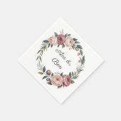 Elegant Blush Pink Waterverf Floral Wedding Servet (Hoek)
