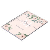 Elegant Blush Pink Waterverf Flowers | Monogram Notitieboek (Linkerzijde)
