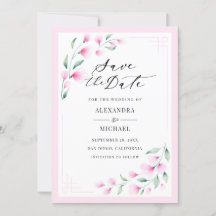 Elegant Blush Pink Waterverf Flowers Weddenschap