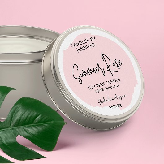 Elegant Blush Pink Waterverf Moderne Product Ronde Sticker