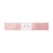 Elegant Blush Pink Waterverf, Monogram Weddenschap Uitnodigingen Wikkel (Vlak)