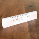 Elegant Blush Pink Waterverf Naambordje (Zijkant)