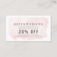 Elegant Blush Pink Waterverf Salon Referral