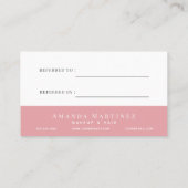 Elegant Blush Pink Waterverf Salon Referral Visitekaartje (Achterkant)