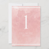 Elegant Blush Pink Waterverf Table Number (Achterkant)