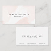 Elegant Blush Pink Waterverf Visitekaartje (Voorkant / Achterkant)