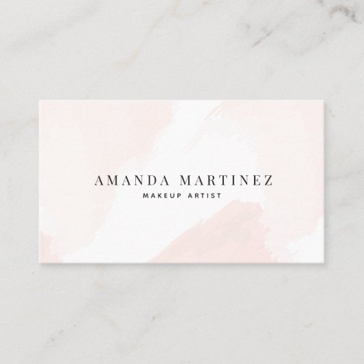 Elegant Blush Pink Waterverf Visitekaartje (Voorkant)