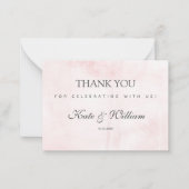 Elegant Blush Pink Waterverf - Weddenschap Harteli Notitiekaartje (Voorkant)