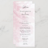 Elegant Blush Pink Waterverf Wedding Menu (Voorkant / Achterkant)