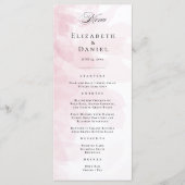 Elegant Blush Pink Waterverf Wedding Menu (Voorkant)