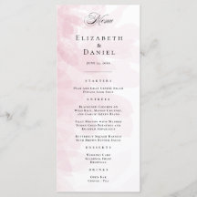 Elegant Blush Pink Waterverf Wedding Menu