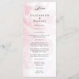 Elegant Blush Pink Waterverf Wedding Menu