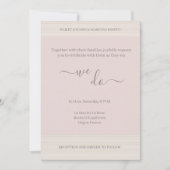 Elegant Blush Pink We doen het bruiloft met houten Kaart (Voorkant)