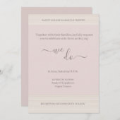 Elegant Blush Pink We doen het bruiloft met houten Kaart (Voorkant / Achterkant)