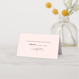 Elegant Blush Pink Weddenenkaarten Plaatskaartje