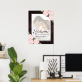 Elegant Blush Pink Weddenschap Foto Welkomstteken Poster (Thuiskantoor)