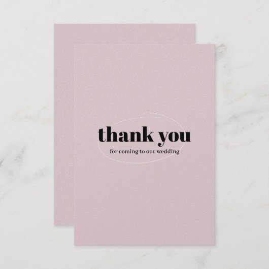 Elegant Blush Pink Weddenschap Hartelijk dank Bedankkaart (Voorkant / Achterkant)