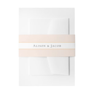 Elegant Blush Pink Wedding Belly Band Uitnodigingen Wikkel