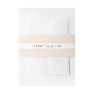 Elegant Blush Pink Wedding Belly Band Uitnodigingen Wikkel