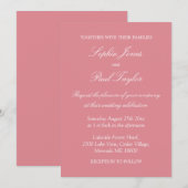 Elegant Blush Pink Wedding Kaart (Voorkant / Achterkant)