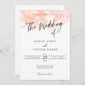 Elegant Blush Pink Wedding Kaart (Voorkant / Achterkant)