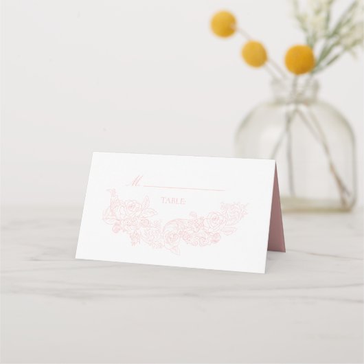 Elegant Blush Pink Wedding Plaatskaartje (Voorkant)
