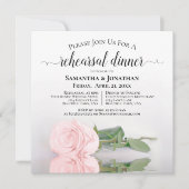 Elegant Blush Pink Wedding Rehearsal & Dinner Kaart (Voorkant)