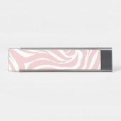 Elegant Blush Pink White Animal Print Bureau Naambordje (Voorkant)
