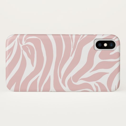 Elegant Blush Pink White Animal Print Case-Mate iPhone Case (Achterkant (horizontaal))